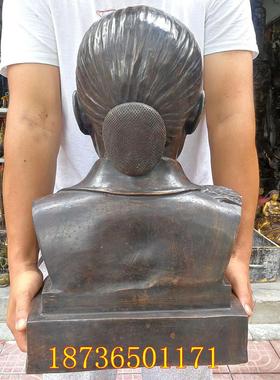 纯铜宋庆龄半身像伟人之一宋庆龄铜像铜器家居工艺品人物摆件大号