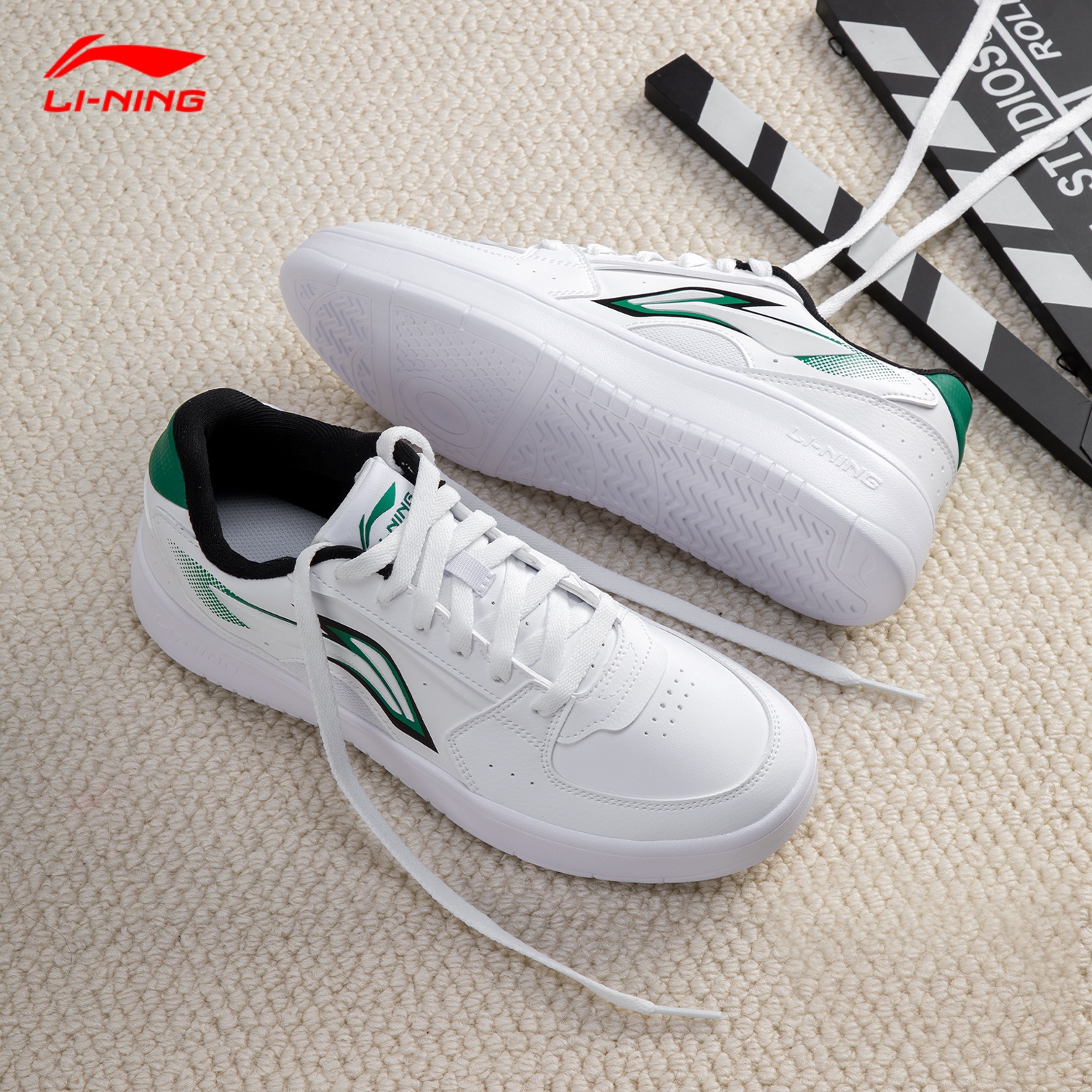 李宁板鞋男鞋星河2025冬季新款轻便软底增高耐磨男士休闲鞋运动鞋 - 图0