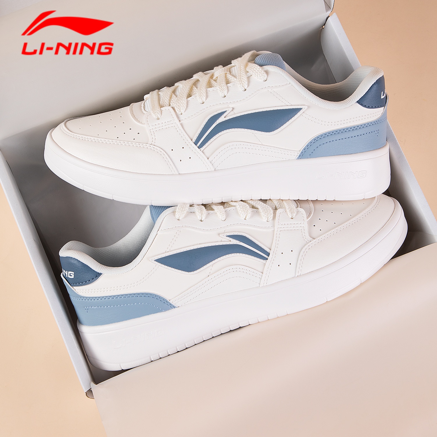 李宁板鞋元宝男鞋2025新款软弹耐磨空军一号低帮增高小白鞋休闲鞋 - 图3