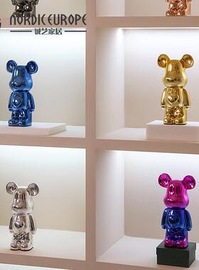暴力熊摆件轻奢酒柜客厅电视柜摆设卡通公仔网红熊儿童房间装饰品