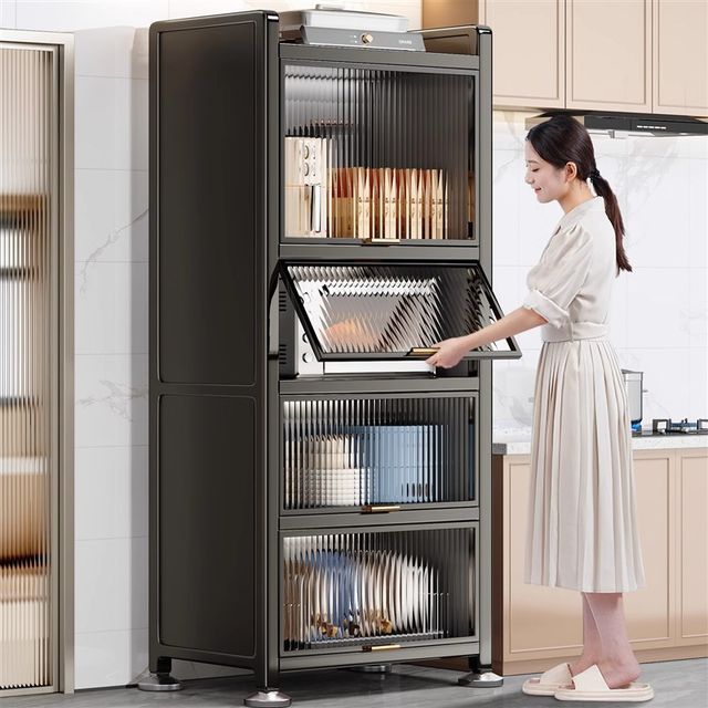 Thickened high kitchen storage rack floor-standing multi-q-layer storage cabinet cabinet cabinet cabinet cabinet joint storage cabinet storage rack cabinet