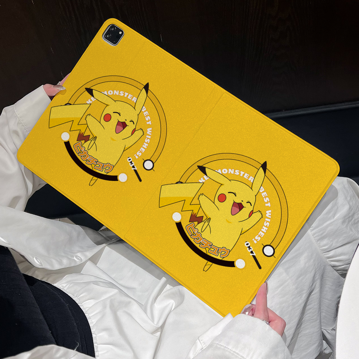 适用苹果ipadpro11保护套air带笔槽全包防摔硅胶书本翻盖式磁吸蚕丝纹皮套10代ipad保护套平板9代平板保护壳 - 图2