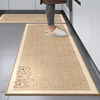 Water-absorbent, non-slip, quick-drying, no-wash, wipeable kitchen floor mat