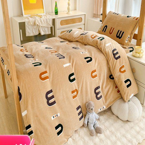 冬季加厚保暖牛奶绒学生宿床单被套三件套单人0.9m床上用品床笠款,淘宝优惠券,粉丝福利购,淘宝优惠卷