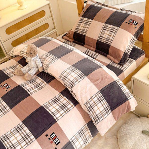 冬季加厚保暖牛奶绒学生宿床单被套三件套单人0.9m床上用品床笠款,淘宝优惠券,粉丝福利购,淘宝优惠卷