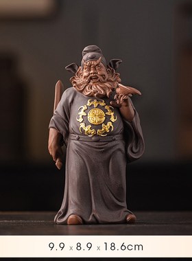陶瓷钟馗摆件中式禅意人物摆设家居玄关I办公室博古架装饰工艺礼