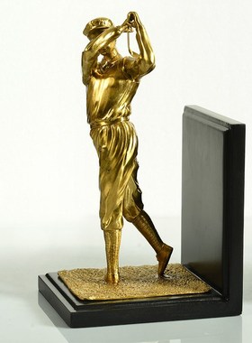 美式创意书柜书桌纯铜人物书档摆件家居软装书房装饰品书立摆设