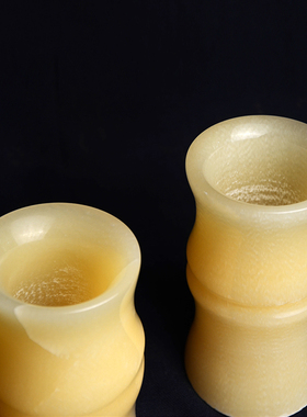 天然玉石笔筒竹节筒装饰摆件 客厅书房办公室小花瓶装饰送礼佳品