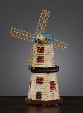 复古风车工艺品摆件客厅家居装A饰品房间电视酒柜高级感办公室桌