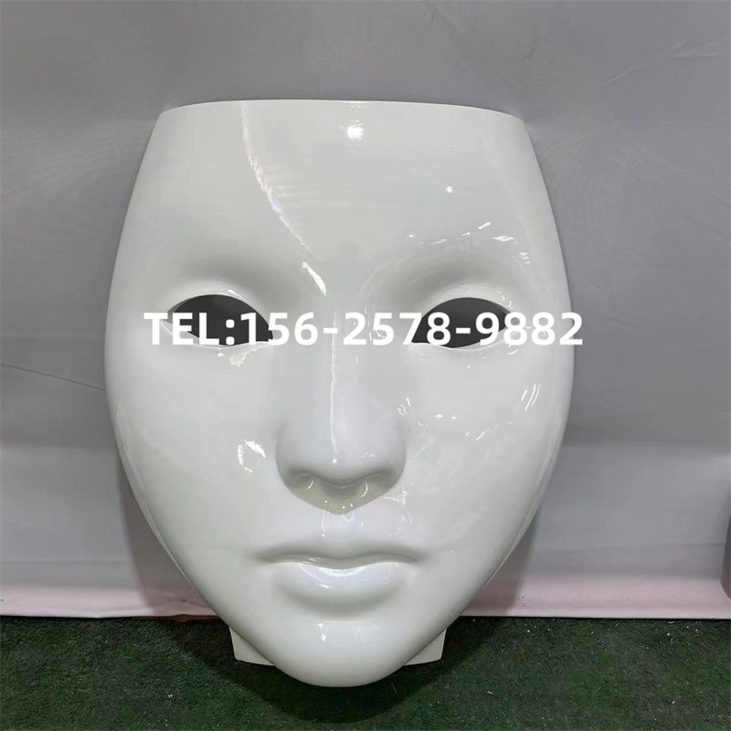 户外人脸面具雕塑玻璃钢大型景观工艺品定制摆件 - 图1