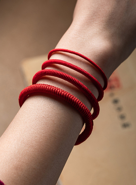 花素藏式九乘金刚结红绳手绳男女情侣手工编织幸运简约手链
