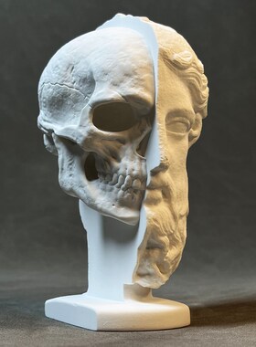 个性复古罗马艺术石膏雕塑书架装饰书靠书挡商业软装酒柜桌面摆件