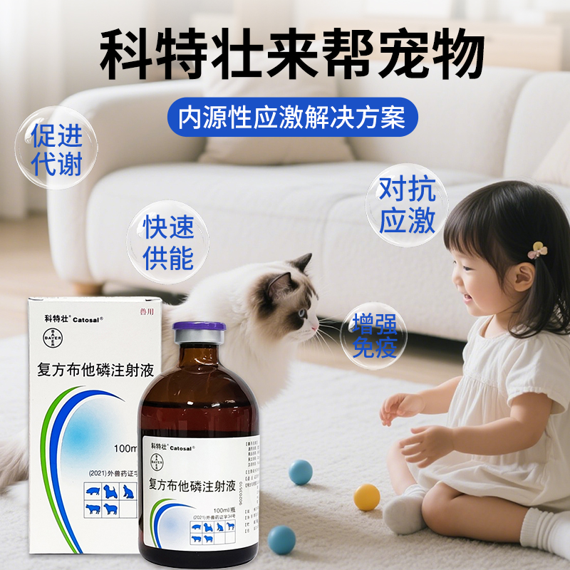 拜耳科特壮布他磷注射液100ml营养缺乏食欲不振犬猫猪猪通用正品 - 图0
