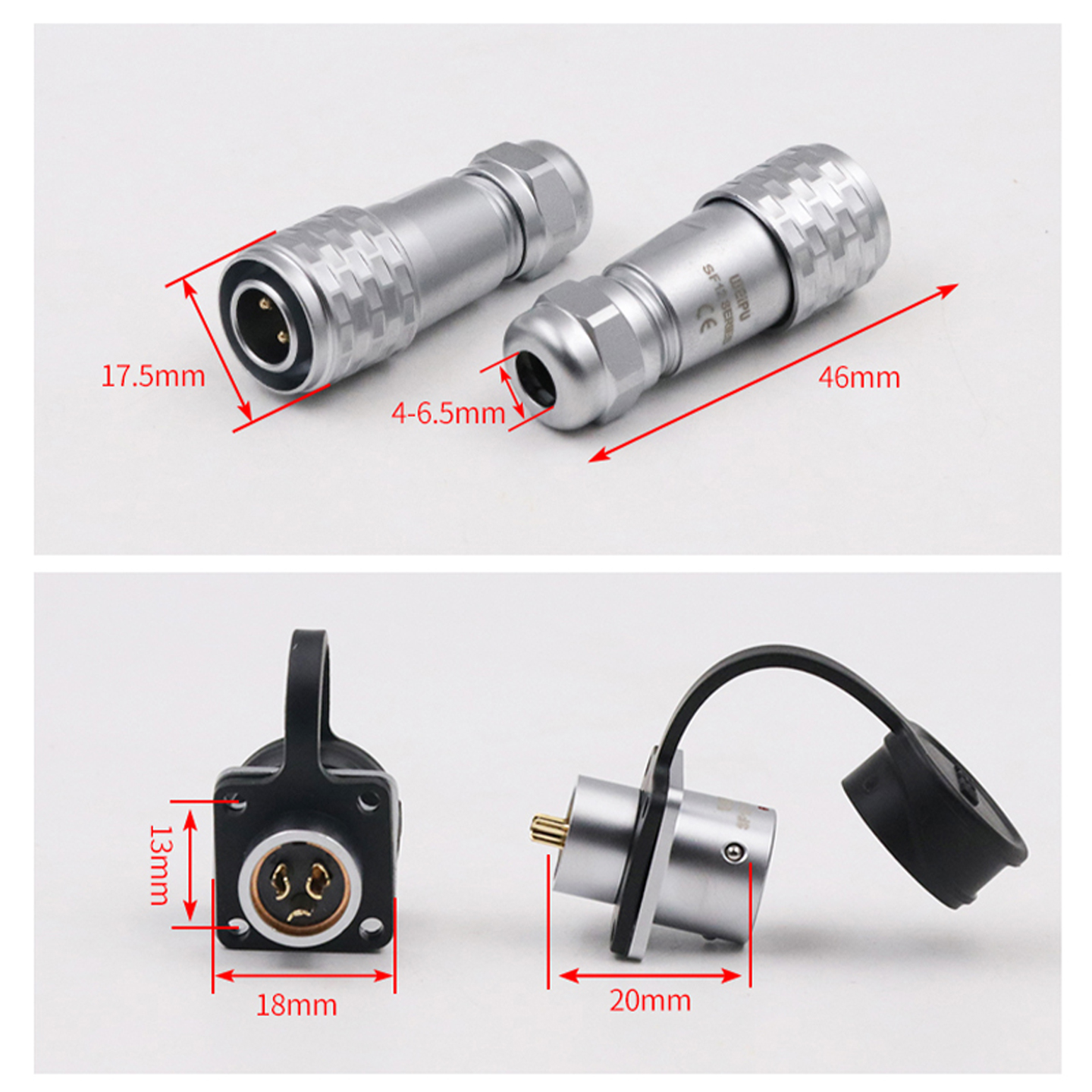 威浦航空插头SF1210+SF1213精密仪器2-3-4-5-6-7-9-12芯防水磊福 - 图1