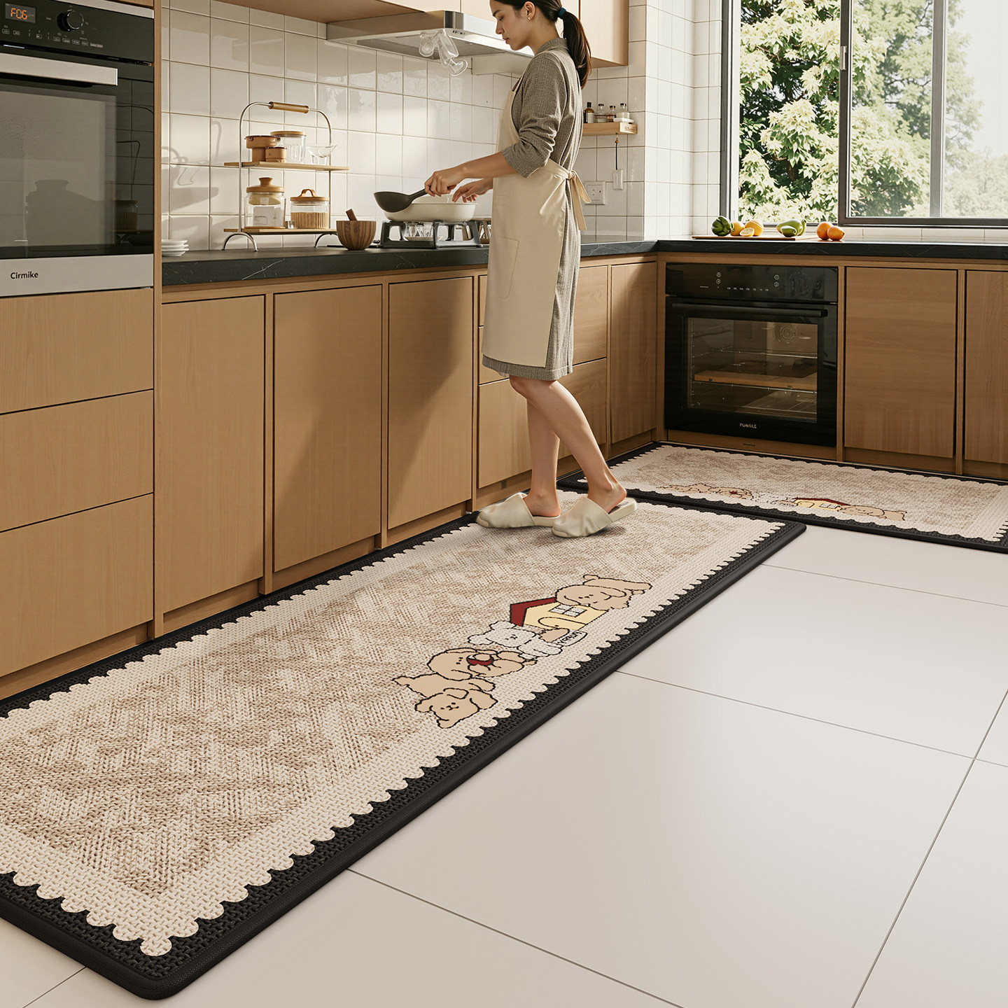 Kitchen floor mats, absorbent foot mats, stain-resistant, no-wash, wipeable, anti-slip, anti-fall mats, bathroom door soft pads, wear-resistant carpets