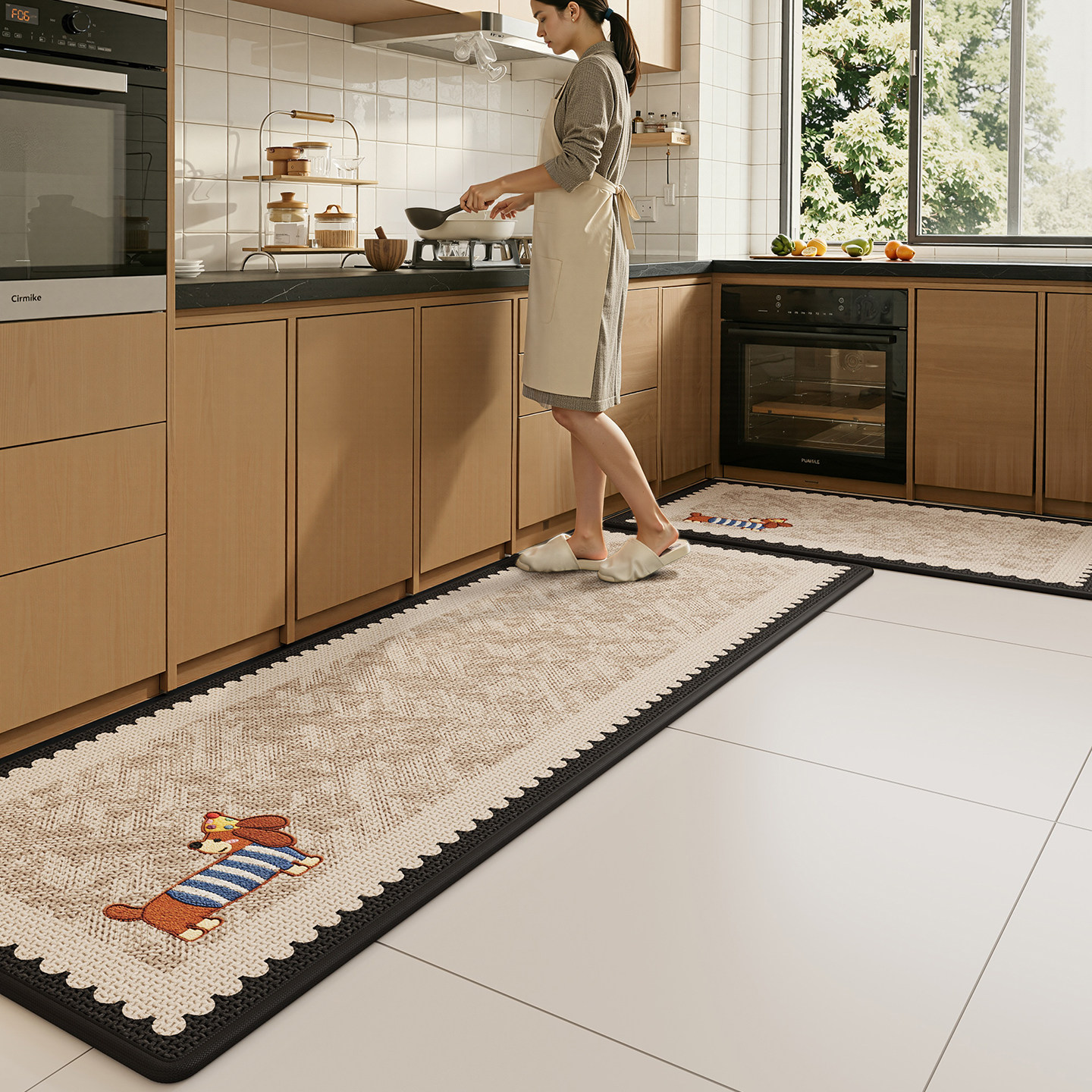 Kitchen floor mats, absorbent foot mats, stain-resistant, no-wash, wipeable, anti-slip, anti-fall mats, bathroom door soft pads, wear-resistant carpets