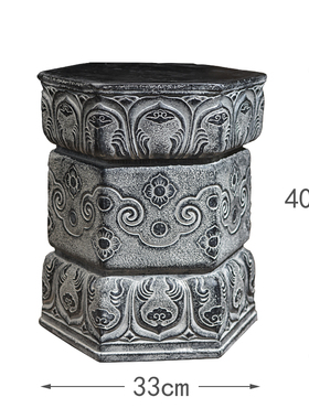 室内户外小院大门口装饰摆件中式庭院人造石鼓门墩坐W墩仿石凳底