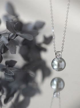 有鱼戴妃金银两色白灰珍珠法式经典高级百搭项炼R锁骨炼不掉色钛