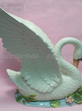 天鹅摆件工艺品欧式大号创意开业礼品客厅电视柜家居饰品陶瓷摆件