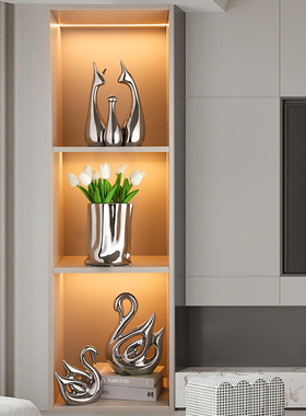 高端大气客厅装饰品摆件2023新款D红酒架电视玻璃餐边酒柜轻奢高