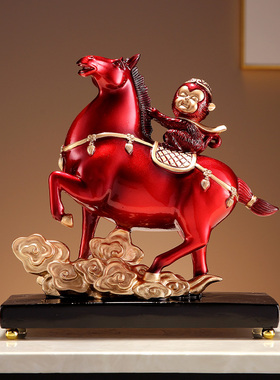 新马上封侯办公室创意客厅玄关酒柜电视柜装饰品升职礼品