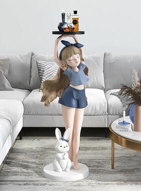 女孩客厅大型落地摆件托盘电视柜旁边大号玄关装饰乔迁新居礼品