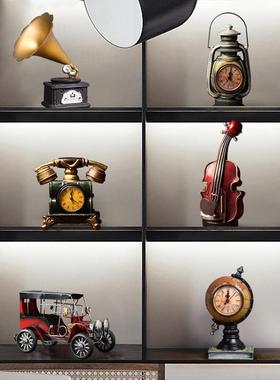 书柜家居客厅小摆件美式服装店酒柜装饰品橱窗展示柜覆古书架摆设