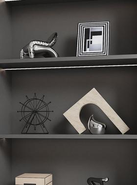 现代简约客厅电视柜酒柜书柜摆件高级感壁龛开放格小众设计师摆件