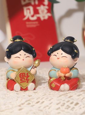 唐仕女摆件新年闺蜜礼物装饰国潮风摆件客厅装饰办公桌解压治愈系