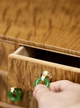小叶金丝桢楠四斗柜珠宝首饰化妆品收纳盒中式复古实木结婚礼物盒