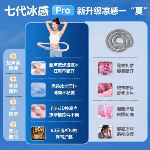 冰丝软体弹簧呼啦圈收腹加重减肥女瘦肚子成人专用神器健身燃脂 - 图0