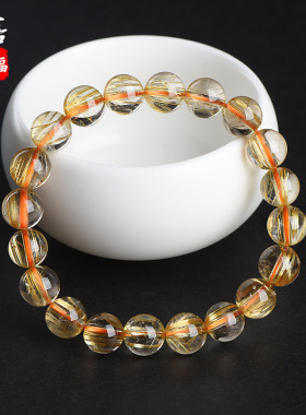 蓓蓓福  天然金发晶手链 银发晶手串 绿发晶 DIY发晶钛晶手链