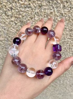 【紫气东来】蛇年手串天然紫水晶手链天然九紫离火新款紫水晶手串