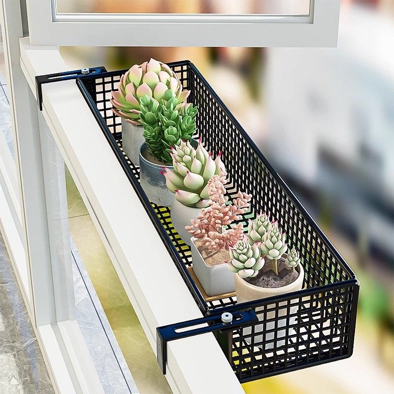 窗台置物架窗外阳台花架护栏杆挂篮架悬挂式多肉绿萝花盆铁艺托架,淘宝优惠券,粉丝福利购,淘宝优惠卷
