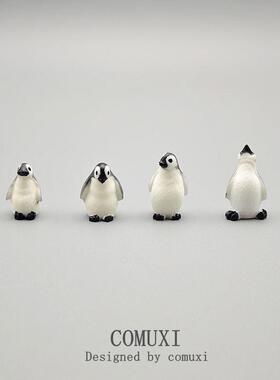 微缩仿真动物模型小企鹅冰川海狮冰山树脂工艺品微景观桌面小摆件