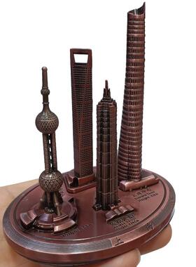 上海中心东方明珠塔金属现代创意模型摆件旅游纪念品简约伴手送礼