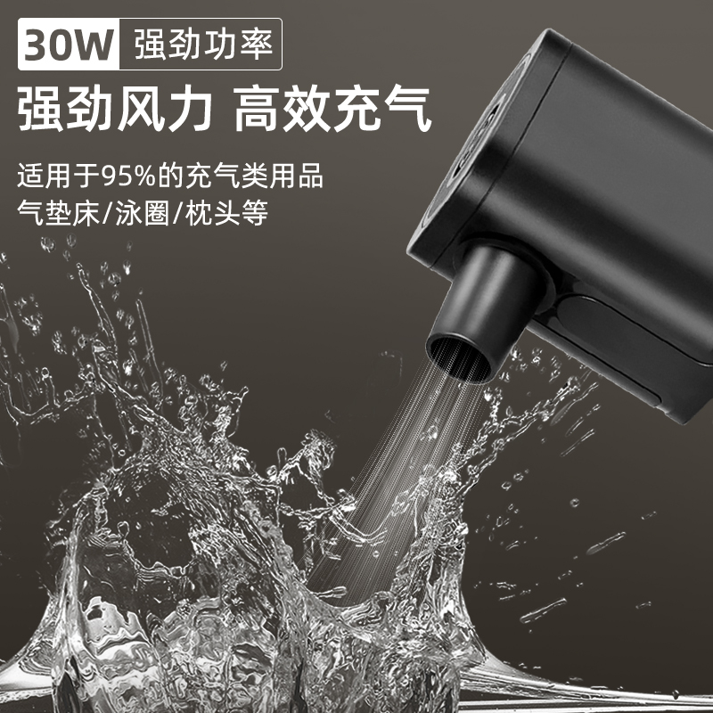 牧行户外电动充气泵游泳圈露营自动打气充气垫R床沙发充抽气泵家 - 图1