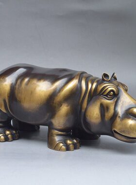 财源广进博物架河桌装饰工艺品摆件客厅摆设办公室书招财纯铜马