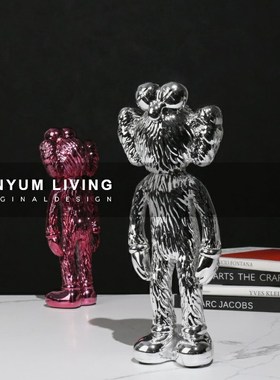 简约现代轻d奢家居创意艺术电镀卡通人物展厅软装饰品样板房间摆