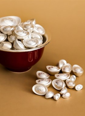 纯银时代 银元宝纳福进宝足银999银锭实心收藏保值可爱Z精致随手