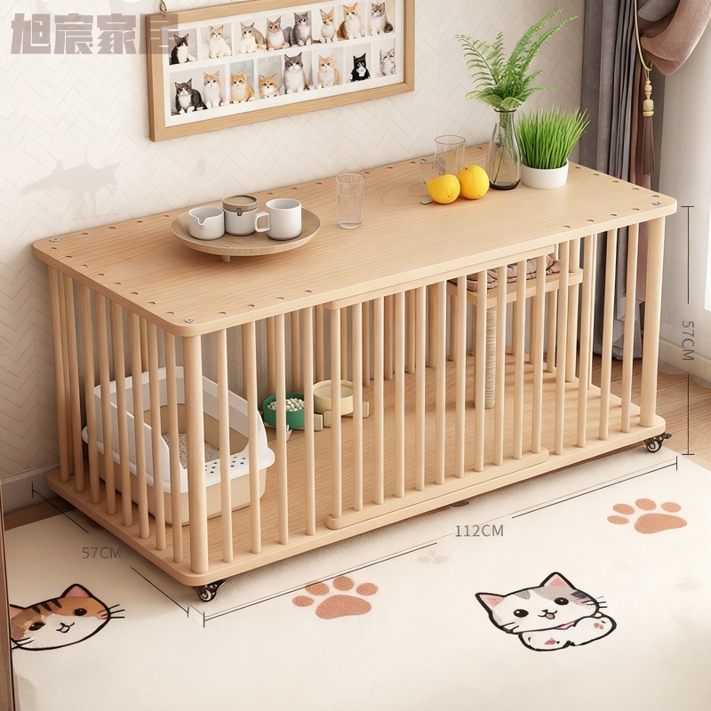 实木猫笼子家用猫别墅超大空间室内可移动三层猫柜猫舍猫房狗笼子,淘宝优惠券,粉丝福利购,淘宝优惠卷