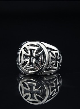 潮酷永恒对戒十字架戒指复古男女尾戒嘻I哈原创痞帅高级感轻奢指