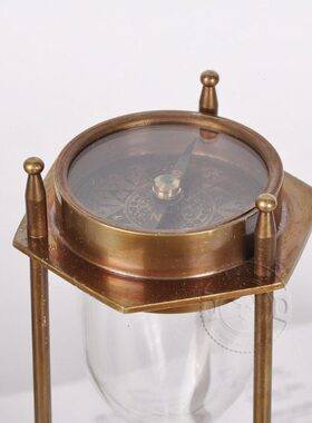 进口简约纯铜沙漏摆件 北欧式创意家居软装饰品客厅电视柜摆设