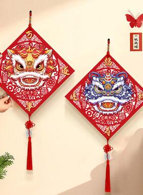 龙生九子寓意好春节喜庆装饰挂件新中式新年中国结寓意好门联挂饰