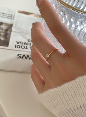 人新款潮胖钻粗胖MM食指指环大码时尚个性2023迷你年手戒指女极细