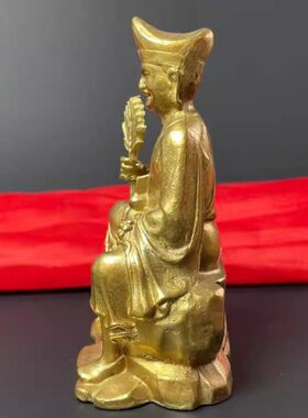 福供奉平安纯铜人物纳工艺品佛道济和尚摆件装饰品家居活送礼济公