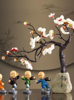 中式古典禅意小和尚摆件家居客厅装饰工艺礼品摆饰书房玄关办公室