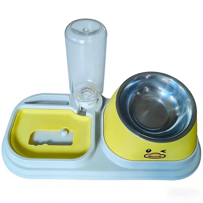 宠物碗猫狗食盆防打自动出水