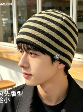 CCDE羊毛针织帽男女秋冬季百搭冷帽大头围显脸小户外保暖毛线帽子