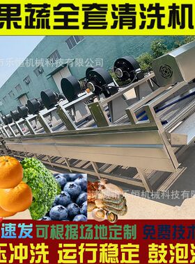 果蔬气泡清洗机大姜地瓜清洗设备定制辣椒蓝莓海鲜高压喷淋清洗机